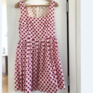 Cream w Red Polka Dots Cotton Dress